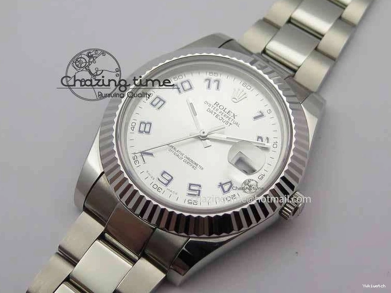 41mm Blue Maker SS Dial SA3136 Bracelet Arabic Silver SS Best On BP 116334 Edition II DateJust 0223